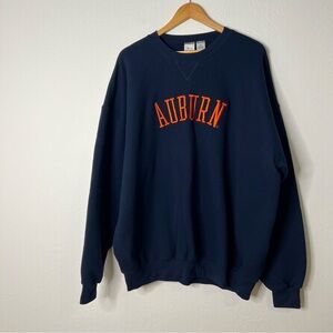 Vtg Auburn University Sweatshirt M.J. Soffe Navy Blue Crewneck Pullover Size 2XL